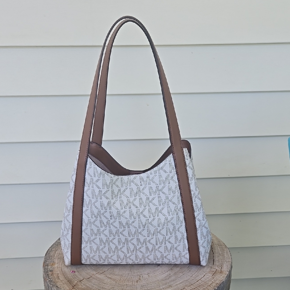 Michael Kors White and Brown Women's Bag
